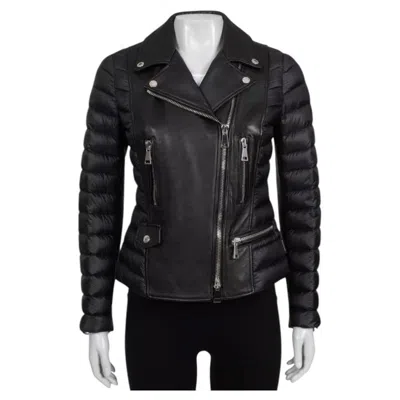 Pre-owned Moncler Nwot  Souci Black Fitted Down Jacket S