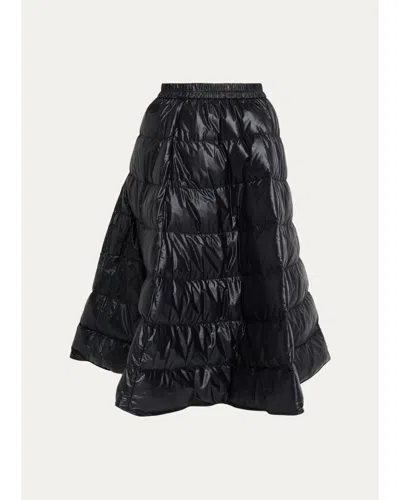 Moncler Nylon A-line Puffer Skirt In Black