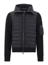Moncler Nylon And Ribbed Jacket In Black