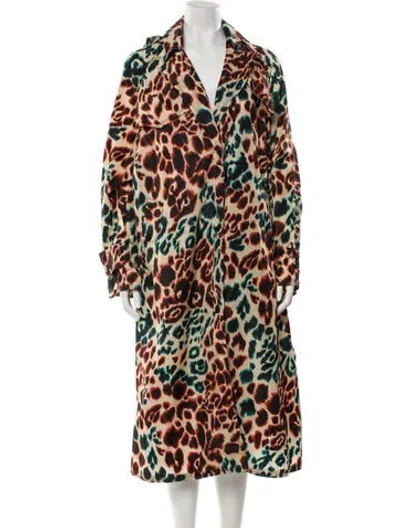Pre-owned Moncler Nylon Animal Print Coat W/ Tags In Neutral
