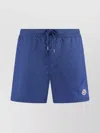 Moncler Nylon Beach Shorts Featuring Zip Pocket In Blue