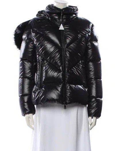 Pre-owned Moncler Nylon Biker Jacket In Black