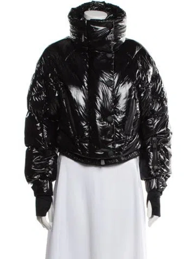 Pre-owned Moncler Nylon Biker Jacket In Gray