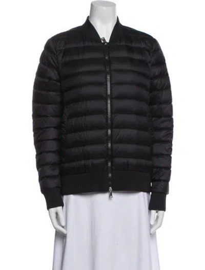 Pre-owned Moncler Nylon Bomber Jacket In Black