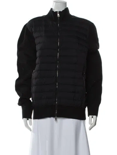 Pre-owned Moncler Nylon Bomber Jacket In Black