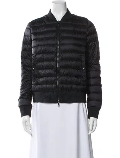 Pre-owned Moncler Nylon Bomber Jacket In Black