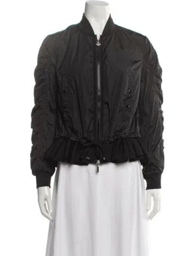 Pre-owned Moncler Nylon Bomber Jacket In Black