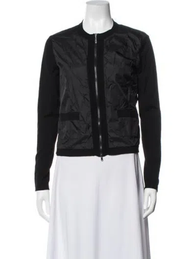 Pre-owned Moncler Nylon Bomber Jacket In Black