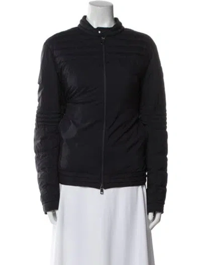 Pre-owned Moncler Nylon Bomber Jacket In Blue