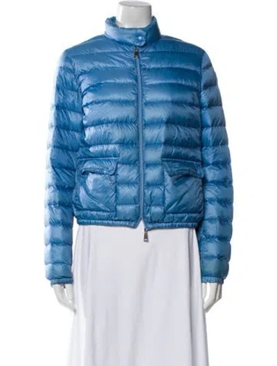 Pre-owned Moncler Nylon Bomber Jacket In Blue