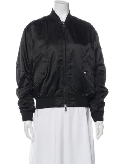 Pre-owned Moncler Nylon Bomber Jacket In Blue
