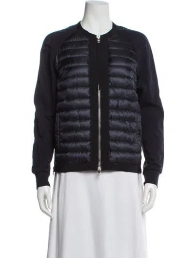 Pre-owned Moncler Nylon Bomber Jacket In Blue