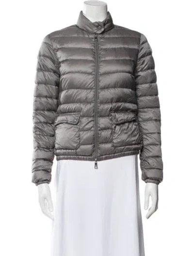 Pre-owned Moncler Nylon Bomber Jacket In Gray