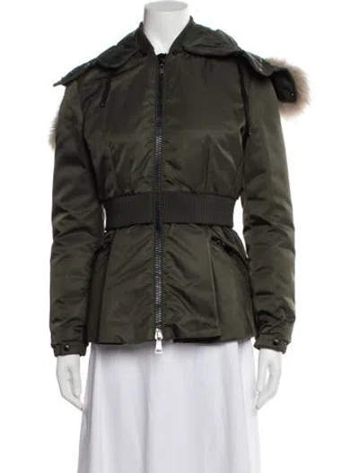 Pre-owned Moncler Nylon Bomber Jacket In Green