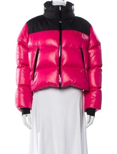 Pre-owned Moncler Nylon Bomber Jacket In Pink