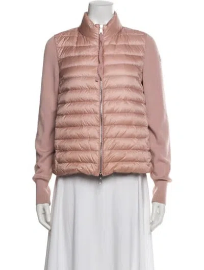 Pre-owned Moncler Nylon Bomber Jacket In Pink