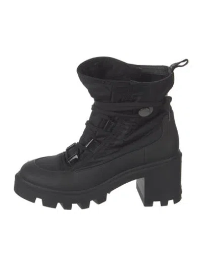 Pre-owned Moncler Nylon Boots In Black