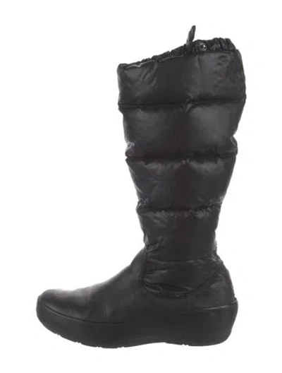 Pre-owned Moncler Nylon Boots In Black