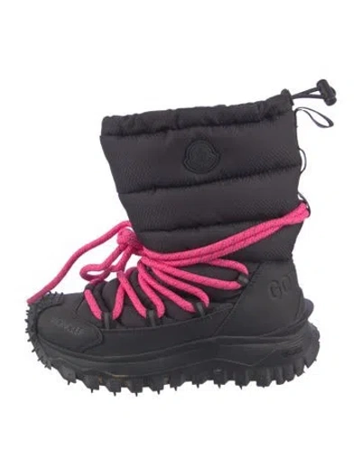 Pre-owned Moncler Nylon Boots In Blue