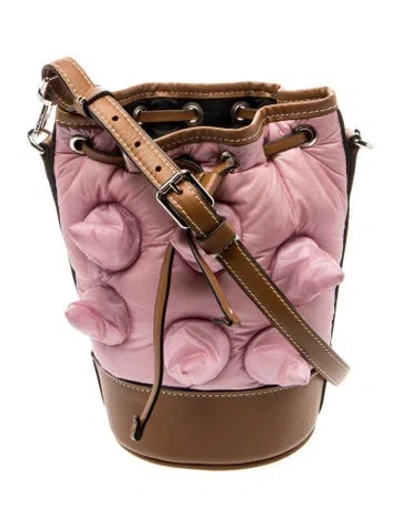 Pre-owned Moncler Nylon Bucket Bag In Pink