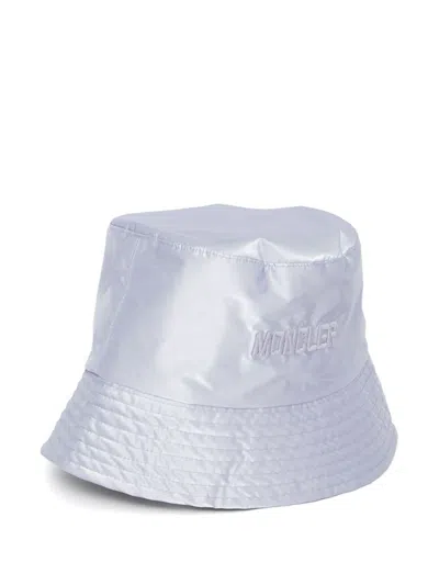 Moncler Embroidered Nylon Bucket Hat In Purple