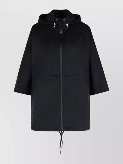 Moncler Vorassy Packable Hooded Cape In Black