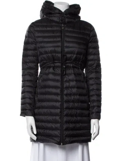 Pre-owned Moncler Nylon Coat In Black