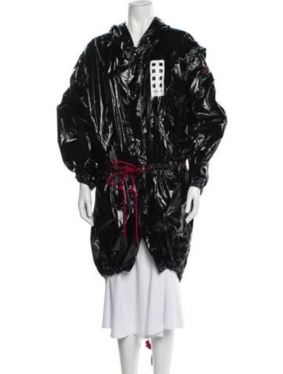 Pre-owned Moncler Nylon Coat In Black