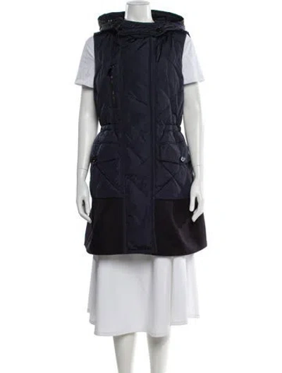 Pre-owned Moncler Nylon Coat In Blue