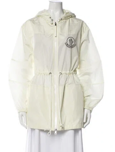 Pre-owned Moncler Nylon Coat In Neutral