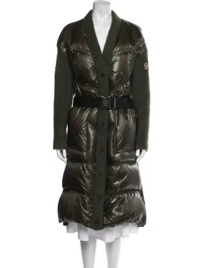 Pre-owned Moncler Nylon Coat W/ Tags In Green