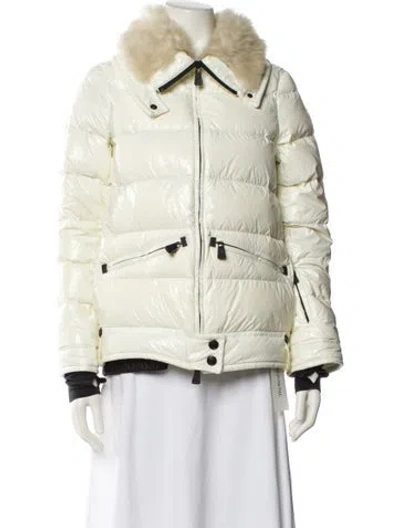 Pre-owned Moncler Nylon Coat In White