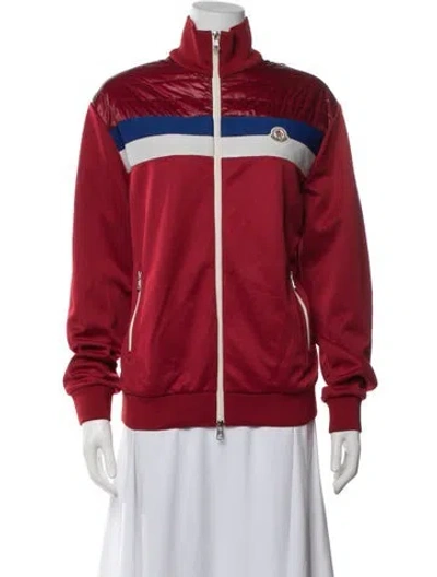Pre-owned Moncler Nylon Colorblock Pattern Down Jacket W/ Tags In Red