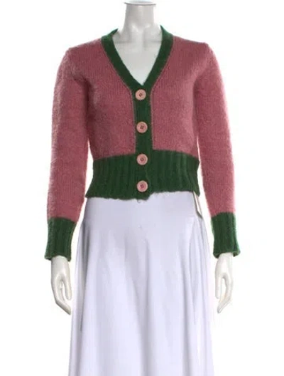 Pre-owned Moncler Nylon Colorblock Pattern Sweater In Pink