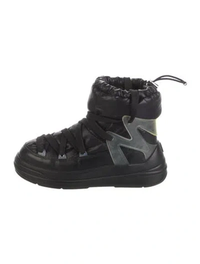 Pre-owned Moncler Nylon Combat Boots In Black