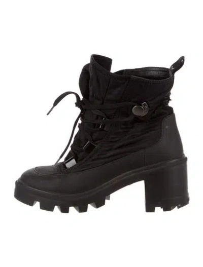 Pre-owned Moncler Nylon Combat Boots In Black