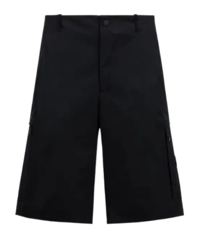 Moncler Nylon Cotton Shorts In Black