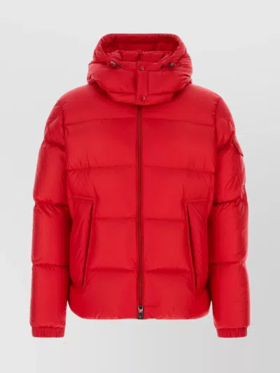 Moncler Nylon Couyere Down Jacket Featuring Hood In Red