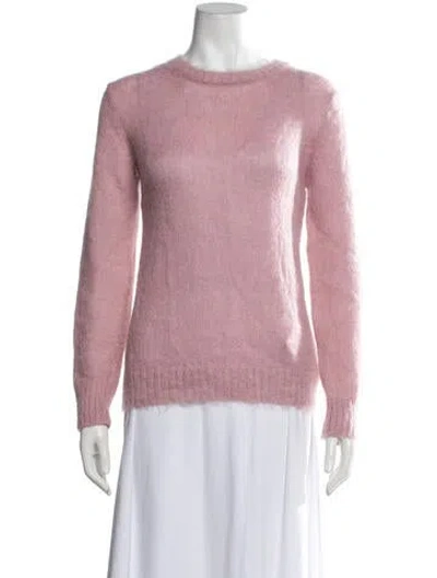 Pre-owned Moncler Nylon Crew Neck Sweater In Pink