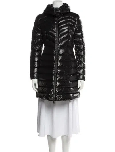 Pre-owned Moncler Nylon Down Coat In Black