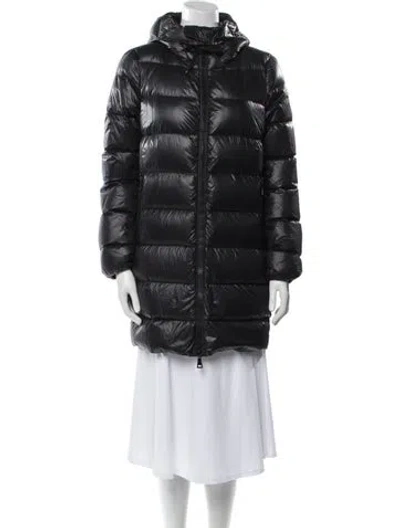 Pre-owned Moncler Nylon Down Coat In Black