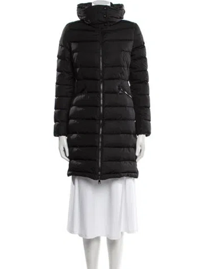Pre-owned Moncler Nylon Down Coat In Black