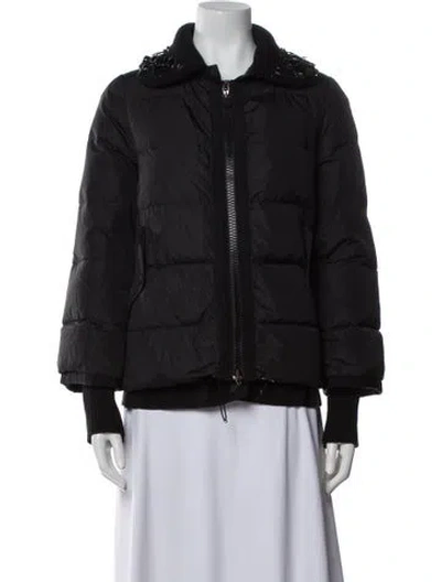 Pre-owned Moncler Nylon Down Coat In Black