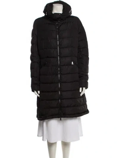Pre-owned Moncler Nylon Down Coat In Black
