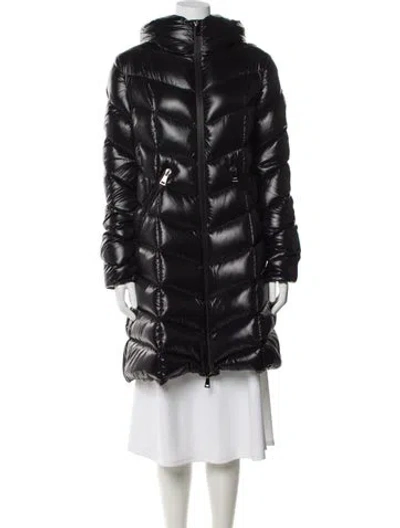 Pre-owned Moncler Nylon Down Coat In Black