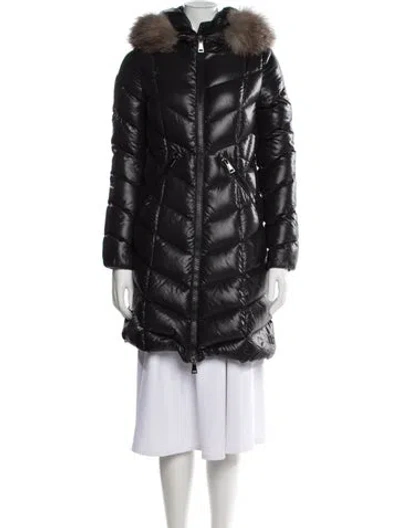 Pre-owned Moncler Nylon Down Coat In Black