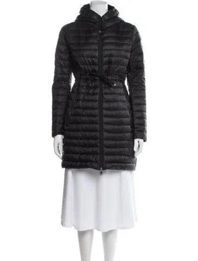 Pre-owned Moncler Nylon Down Coat In Black