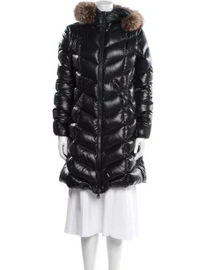 Pre-owned Moncler Nylon Down Coat In Black