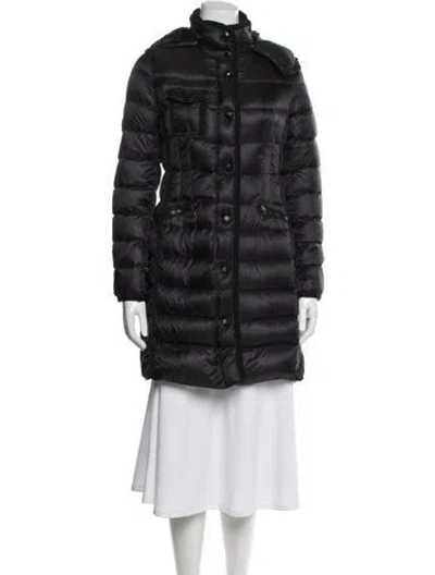 Pre-owned Moncler Nylon Down Coat In Black