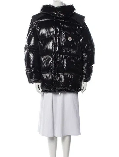 Pre-owned Moncler Nylon Down Coat In Black